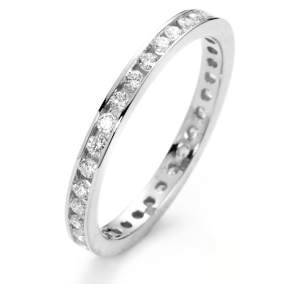Anillo de memoria 750/oro blanco de 18 quilates Diamante blanco, 0.50 ct, 42 piedras, [Brillant], w-si