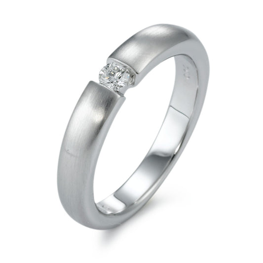 Anillo solitario 750/oro blanco de 18 quilates Diamante blanco, 0.10 ct, [Brillant], w-si