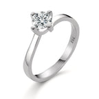 Anillo solitario 750/oro blanco de 18 quilates Diamante blanco, 0.25 ct, [Brillant], w-si