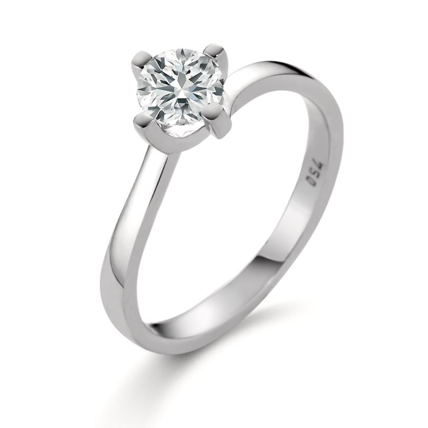 Anillo solitario 750/oro blanco de 18 quilates Diamante blanco, 0.25 ct, [Brillant], w-si