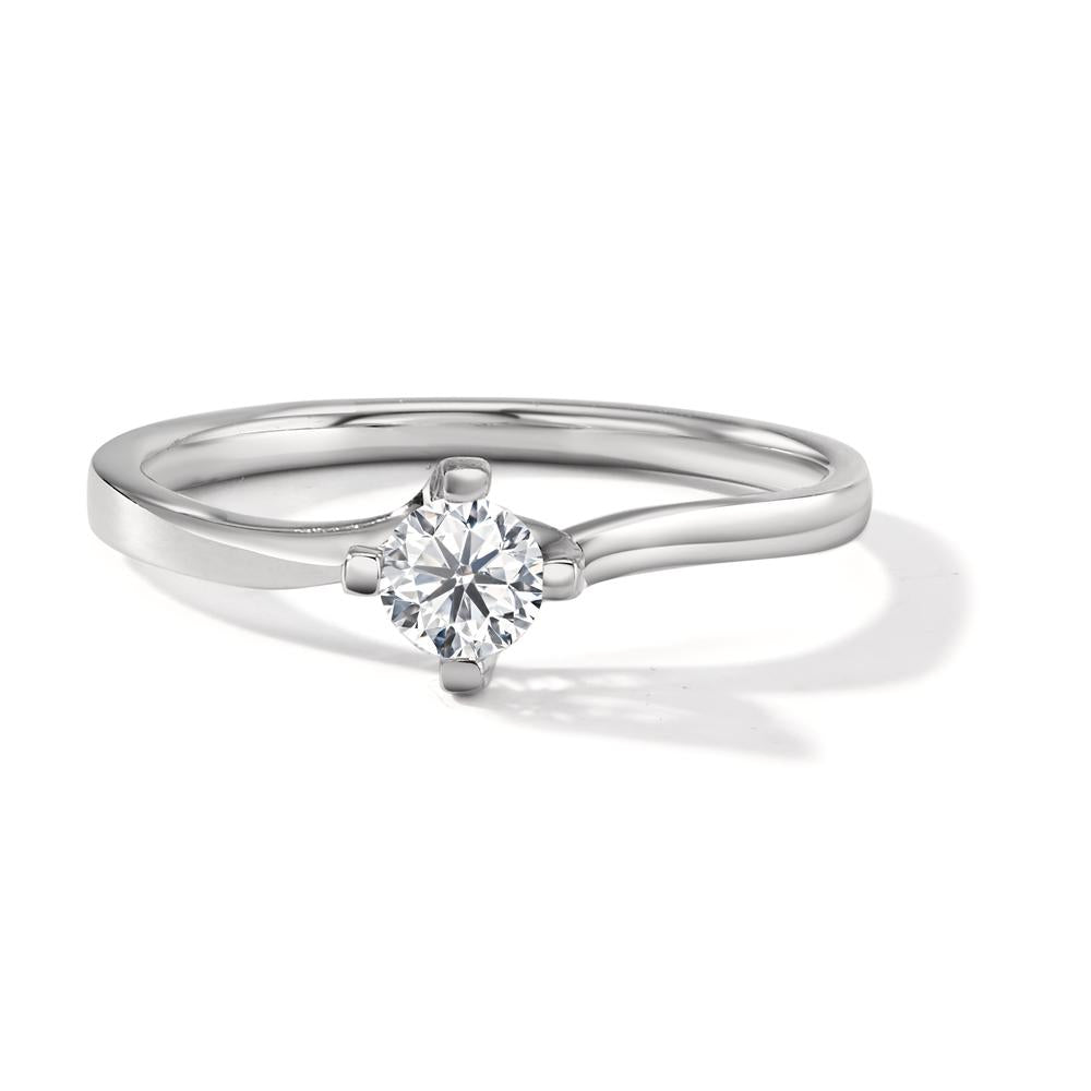 Anillo solitario 750/oro blanco de 18 quilates Diamante blanco, 0.25 ct, [Brillant], w-si