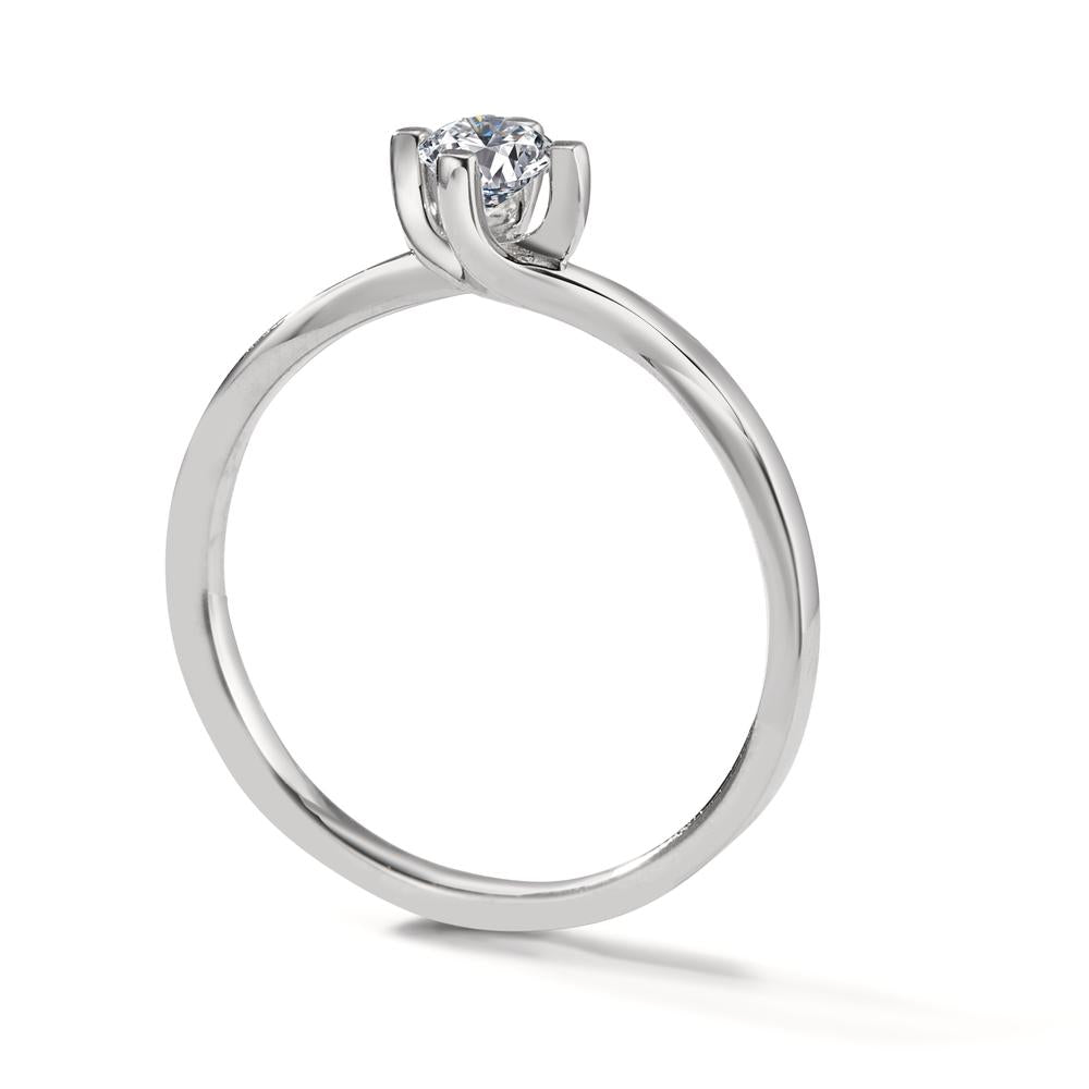 Anillo solitario 750/oro blanco de 18 quilates Diamante blanco, 0.25 ct, [Brillant], w-si