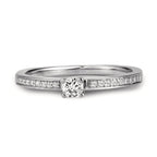Anillo solitario 750/oro blanco de 18 quilates Diamante blanco, 0.20 ct, [Brillant], w-si Ø3 mm