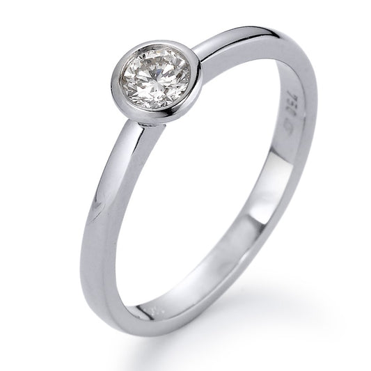 Anillo solitario 750/oro blanco de 18 quilates Diamante blanco, 0.20 ct, [Brillant], w-si