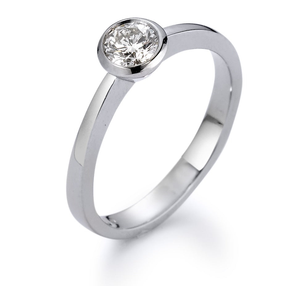 Anillo solitario 750/oro blanco de 18 quilates Diamante blanco, 0.33 ct, [Brillant], w-si