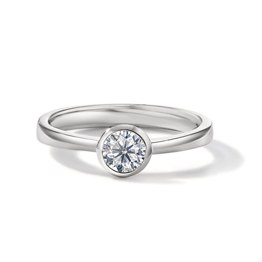 Anillo solitario 750/oro blanco de 18 quilates Diamante blanco, 0.33 ct, [Brillant], w-si