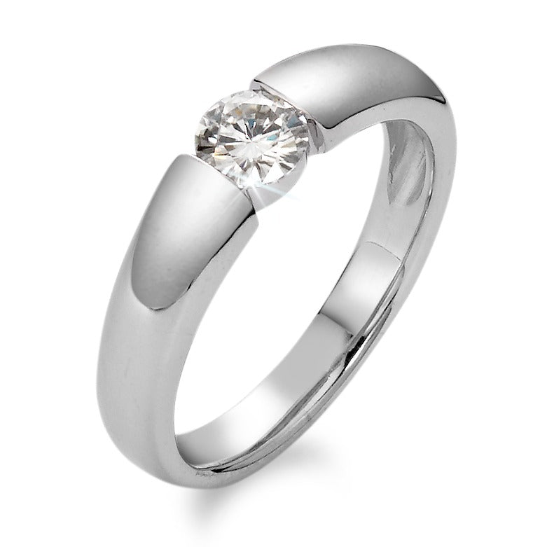 Anillo solitario 750/oro blanco de 18 quilates Moissanita