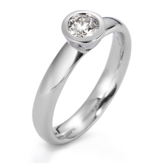 Anillo solitario 750/oro blanco de 18 quilates Diamante blanco, 0.30 ct, si Rodio plateado