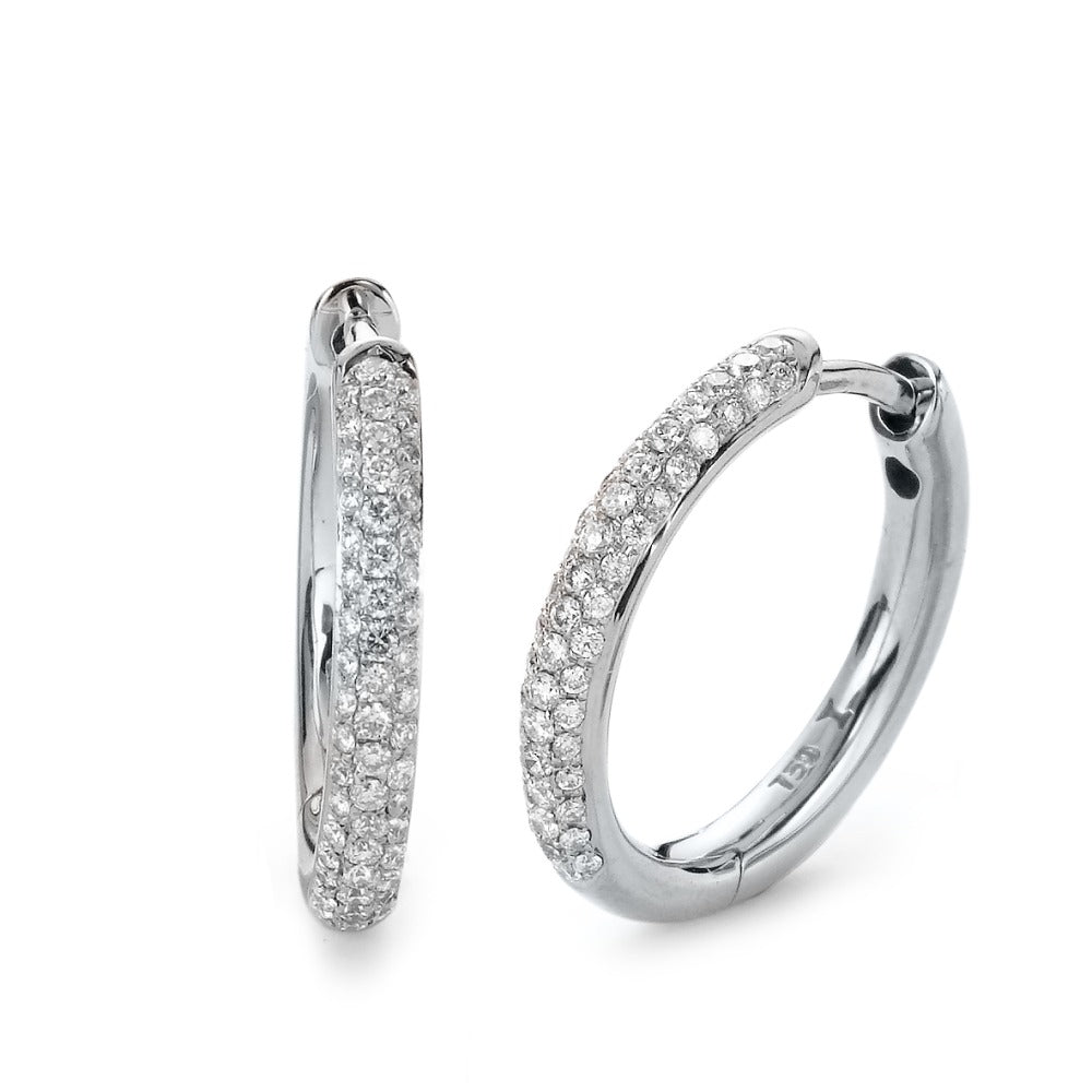 Aro con bisagra 750/oro blanco de 18 quilates Diamante 0.36 ct, 104 piedras, si