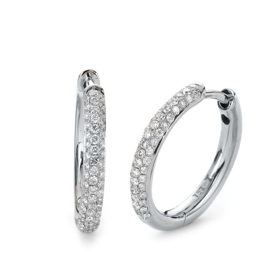 Aro con bisagra 750/oro blanco de 18 quilates Diamante 0.36 ct, 104 piedras, si