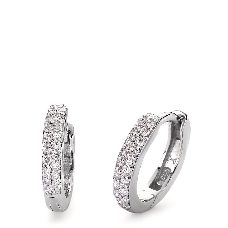 Aro con bisagra 750/oro blanco de 18 quilates Diamante 0.24 ct, 38 piedras, si