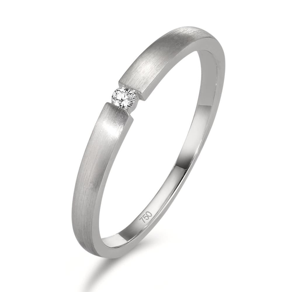 Anillo solitario 750/oro blanco de 18 quilates Diamante 0.03 ct, w-si
