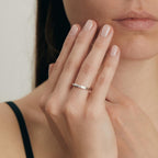 Anillo solitario 750/oro blanco de 18 quilates Diamante 0.03 ct, w-si