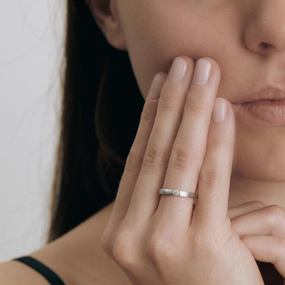 Anillo solitario 750/oro blanco de 18 quilates Diamante 0.06 ct, w-si