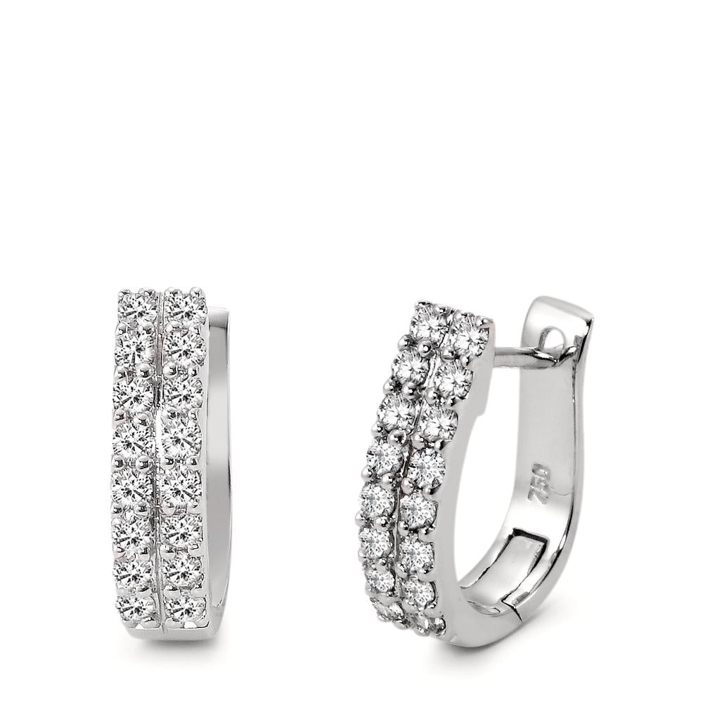 Aro con bisagra 750/oro blanco de 18 quilates Diamante 0.57 ct, 32 piedras, w-si