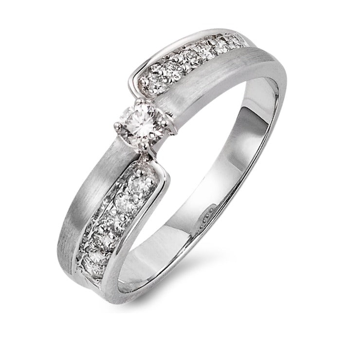 Anillo de dedo 750/oro blanco de 18 quilates Diamante 0.28 ct, 13 piedras, w-si