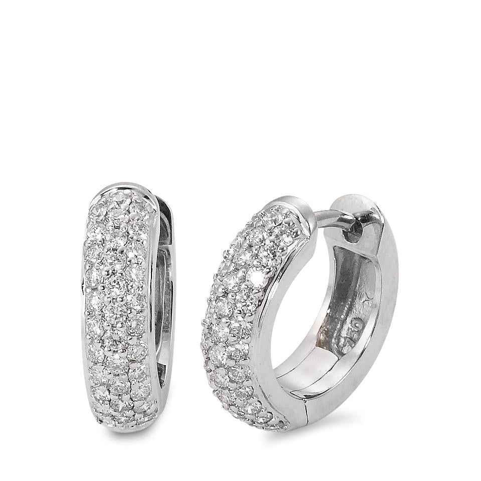 Aro con bisagra 750/oro blanco de 18 quilates Diamante 0.50 ct, 66 piedras, w-si