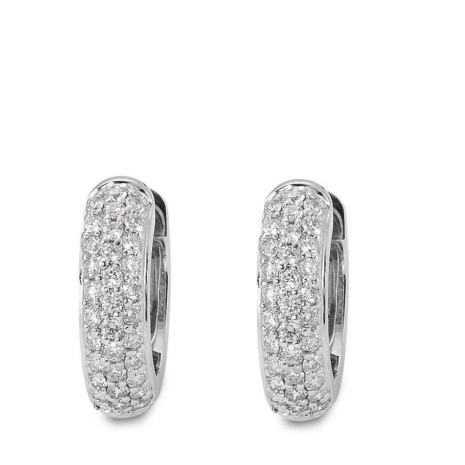 Aro con bisagra 750/oro blanco de 18 quilates Diamante 0.50 ct, 66 piedras, w-si