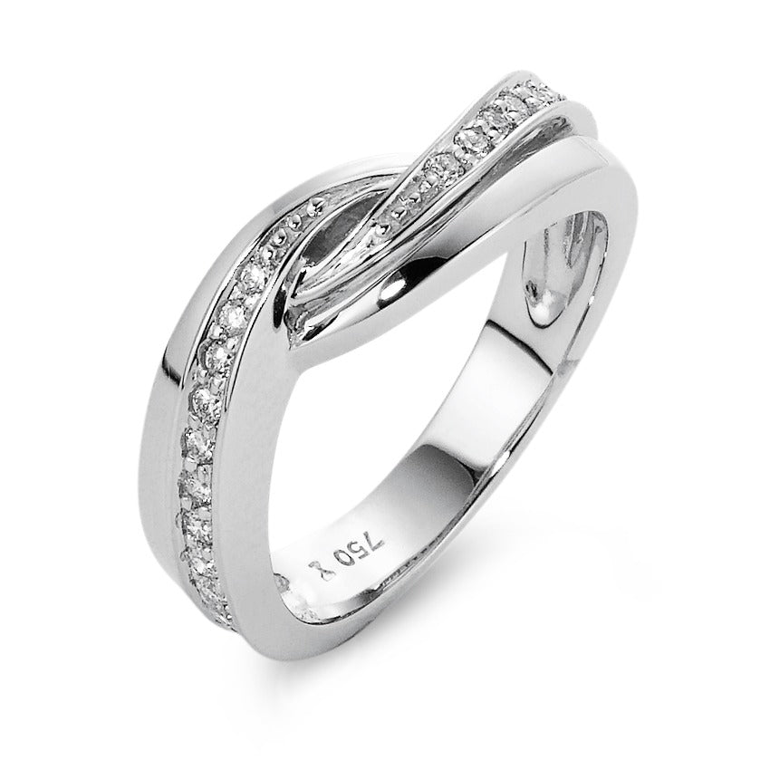 Anillo de dedo 750/oro blanco de 18 quilates Diamante 0.28 ct, 24 piedras, w-si