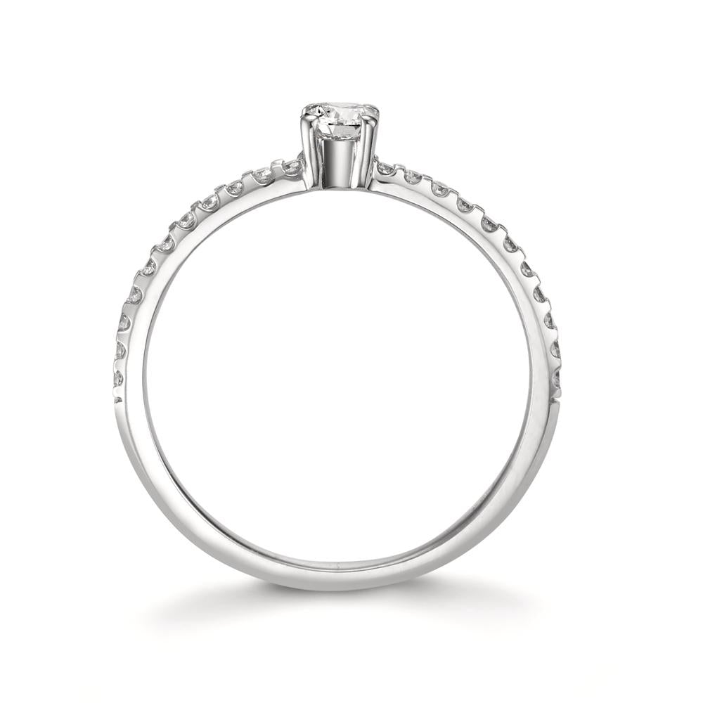 Anillo solitario 750/oro blanco de 18 quilates Diamante 0.31 ct, 23 piedras, w-si