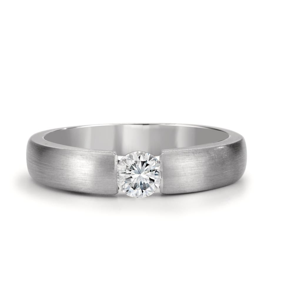 Anillo solitario 750/oro blanco de 18 quilates Diamante blanco, 0.30 ct, w-si