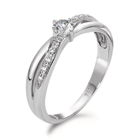 Anillo de dedo 750/oro blanco de 18 quilates Diamante 0.32 ct, 11 piedras, w-si