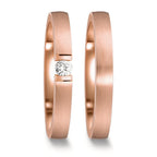 Anillo de pareja oro rosa de 585/14 kt Diamante blanco, 0.10 ct, w-si