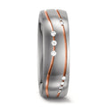Anillo de pareja Oro blanco de 585/14 kt., Oro rojo de 585/14 kt. Diamante blanco, 0.06 ct, 9 piedras, w-si