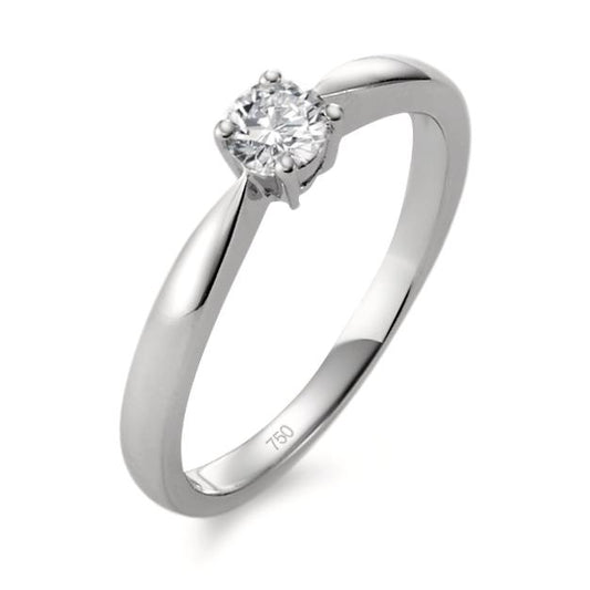 Anillo solitario 750/oro blanco de 18 quilates Diamante 0.25 ct, w-si
