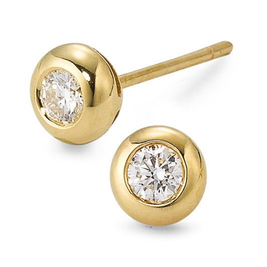 Pendientes 750/oro amarillo de 18 quilates Diamante 0.25 ct, 2 piedras, w-si Ø5 mm