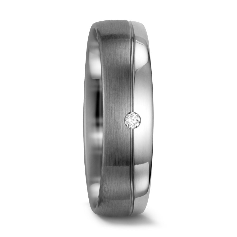 Anillo de pareja Oro blanco de 585/14 kt., 500 paladio Diamante blanco, 0.015 ct, w-si