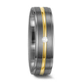 Anillo de pareja 500 paladio, Oro amarillo de 585/14 kt. Diamante blanco, 0.025 ct, w-si