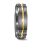 Anillo de pareja 500 paladio, Oro amarillo de 585/14 kt. Diamante blanco, 0.025 ct, w-si