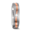 Anillo de pareja 750/oro blanco de 18 quilates, 750/oro rojo de 18 quilates Diamante blanco, 0.03 ct, tw-vsi