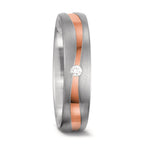 Anillo de pareja 750/oro blanco de 18 quilates, 750/oro rojo de 18 quilates Diamante blanco, 0.03 ct, tw-vsi