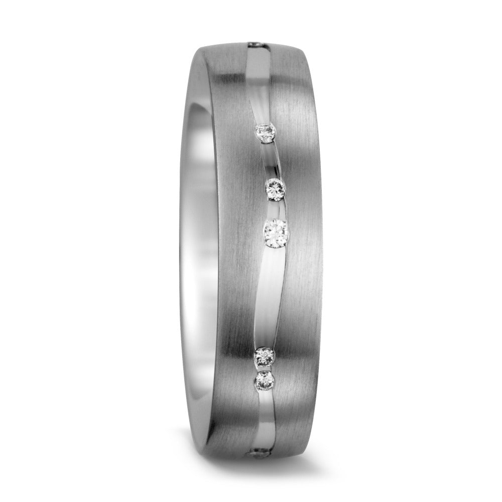 Anillo de pareja 750/oro blanco de 18 quilates Diamante blanco, 0.095 ct, 12 piedras, tw-vsi