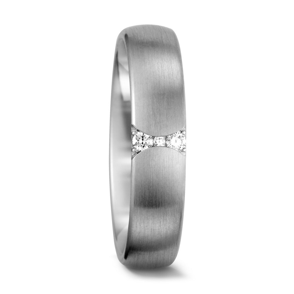 Anillo de pareja 750/oro blanco de 18 quilates Diamante blanco, 0.055 ct, 3 piedras, tw-vsi