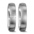 Anillo de pareja 750/oro blanco de 18 quilates Diamante blanco, 0.055 ct, 3 piedras, tw-vsi