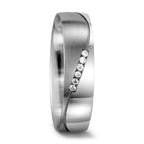 Anillo de pareja 750/oro blanco de 18 quilates Diamante blanco, 0.03 ct, 6 piedras, w-si