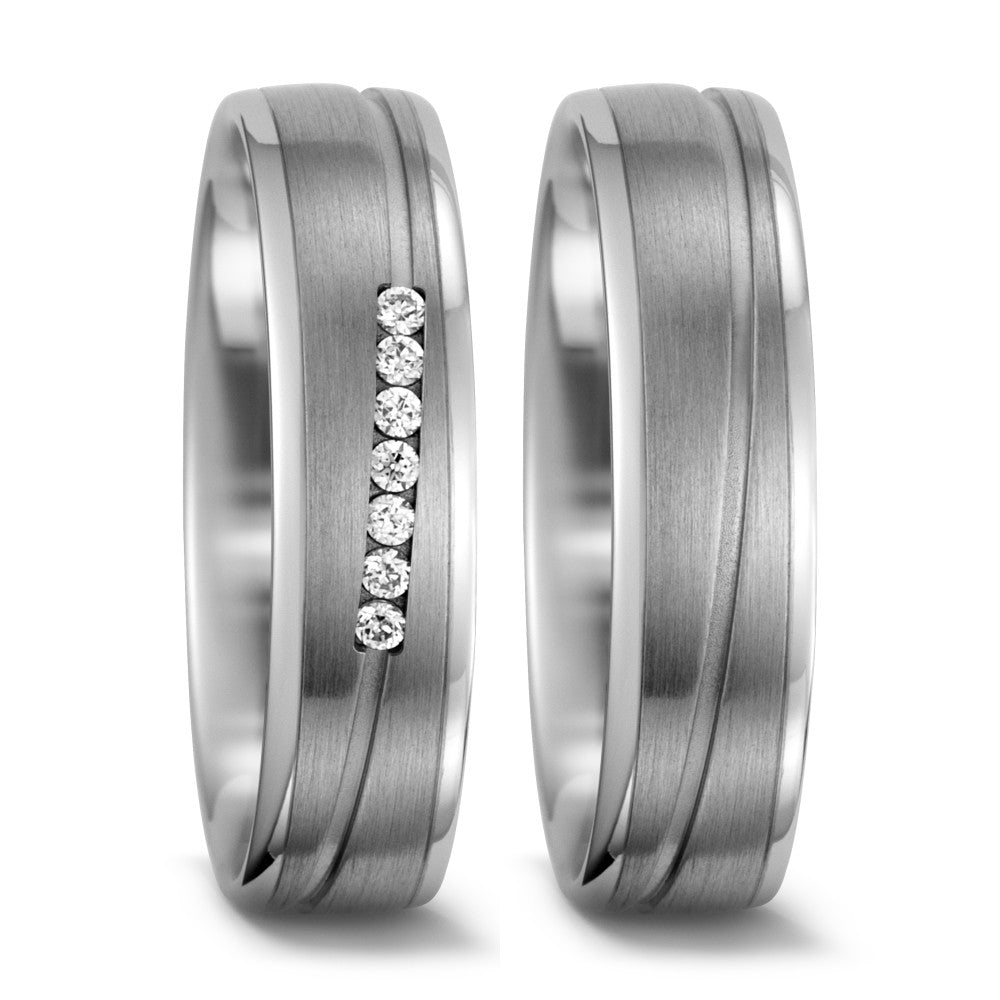 Anillo de pareja 750/oro blanco de 18 quilates