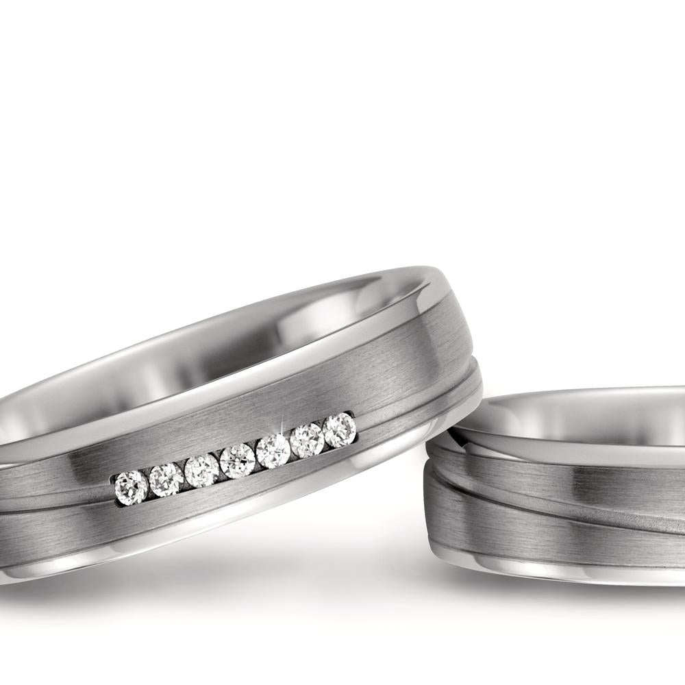 Anillo de pareja 750/oro blanco de 18 quilates