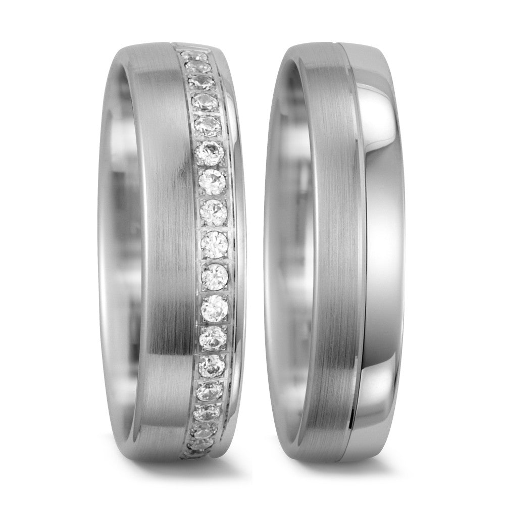 Anillo de pareja 750/oro blanco de 18 quilates