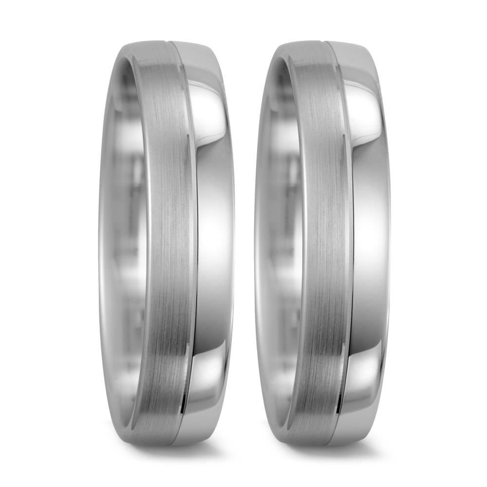 Anillo de pareja 750/oro blanco de 18 quilates