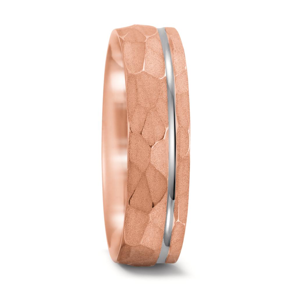 Anillo de pareja 750/oro rosa de 18 quilates, 750/oro blanco de 18 quilates