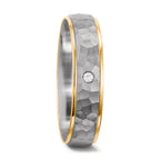 Anillo de pareja 750/oro blanco de 18 quilates, 750/oro amarillo de 18 quilates Diamante 0.02 ct, tw-si