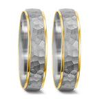 Anillo de pareja 750/oro blanco de 18 quilates, 750/oro amarillo de 18 quilates