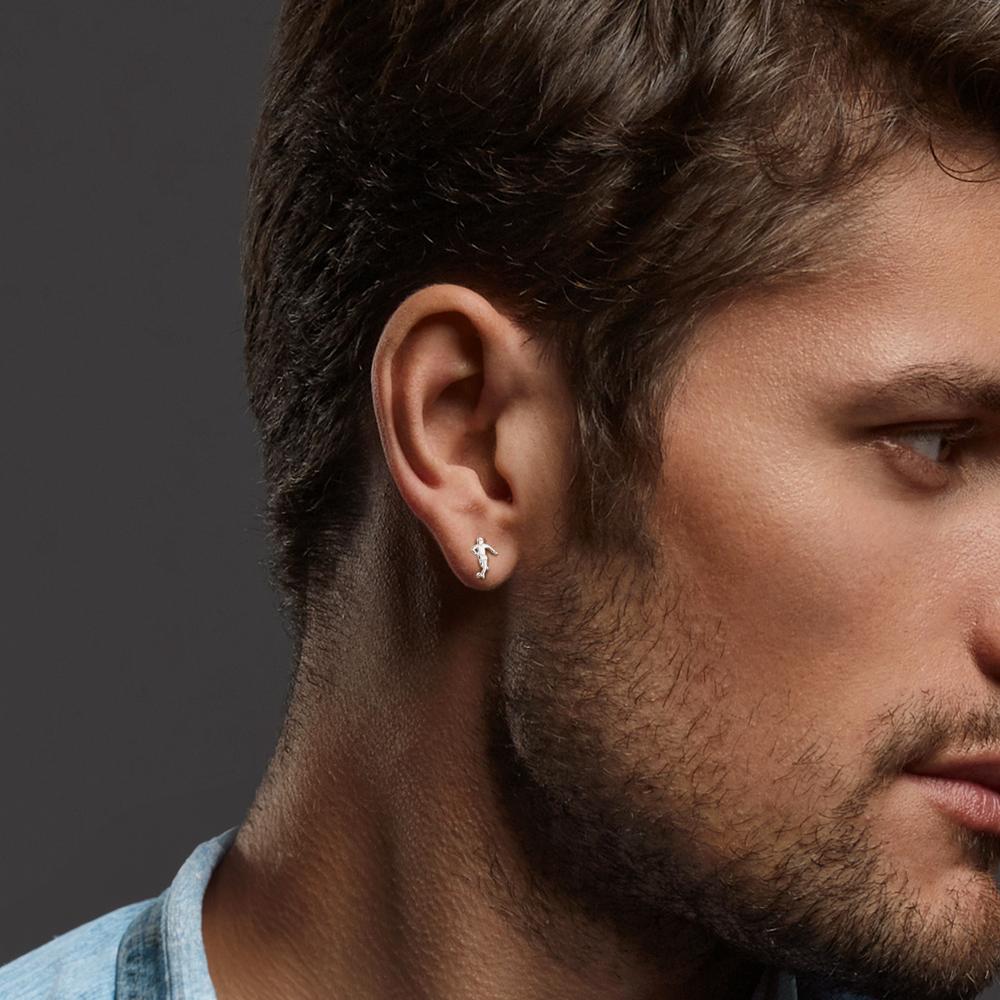 Pendientes 1ud Plata Rodio plateado Fútbol americano