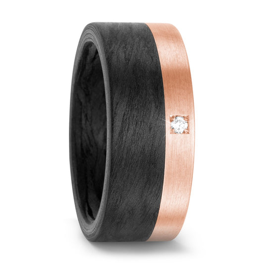 Anillo de dedo Carbón, 750/oro rojo de 18 quilates