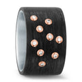 Anillo de dedo Acero inoxidable, Carbón, 750/oro rojo de 18 quilates
