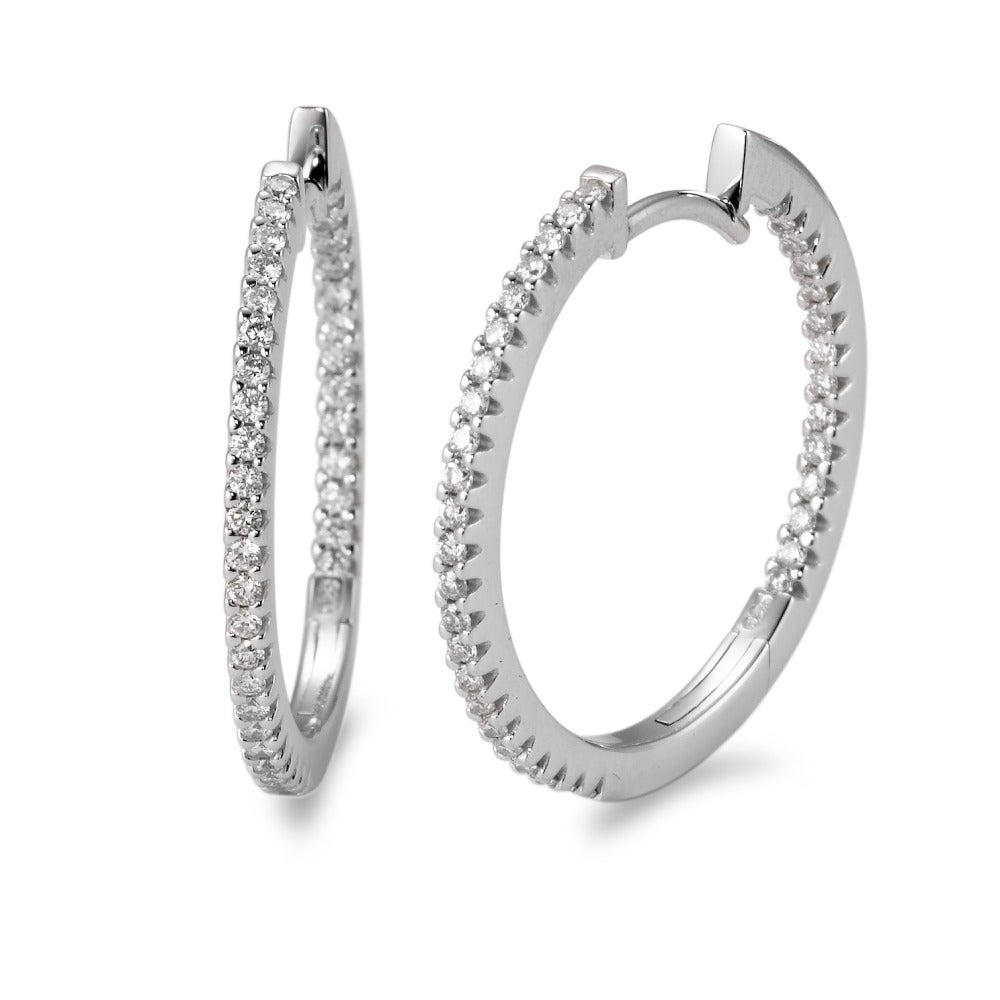 Aro con bisagra 750/oro blanco de 18 quilates Diamante blanco, 0.50 ct, 74 piedras, [Brillant], w-si